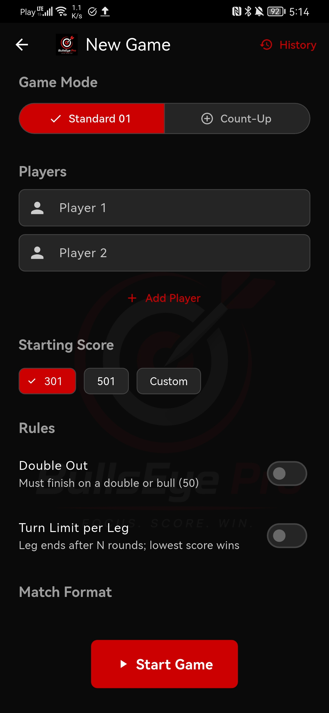 Setup Screen